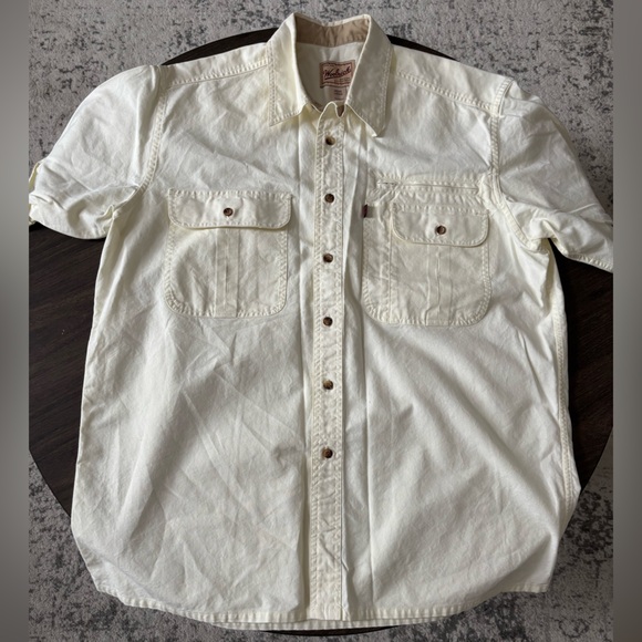 Woolrich Other - Woolrich Vintage Short Sleeve Button Down Outerwear‎ Shirt 100% Cotton Large